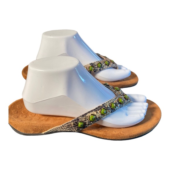 Vionic Beaded Snake Skin Bohemian Sandals 10 - Picture 5 of 14